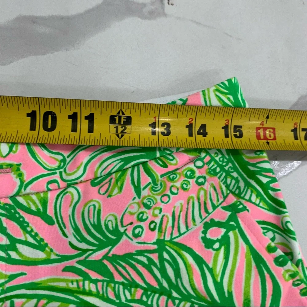 Lilly Pulitzer Shorts Women 2 Darci Knit Short Mandevilla Pineapple Scallop Hem